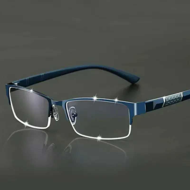 Reading Glasses Mens High Quality Half Frame Translucent Glasses Business Mens Elder Glasses+1.0 1.5 2.0 2.5 4 W240907