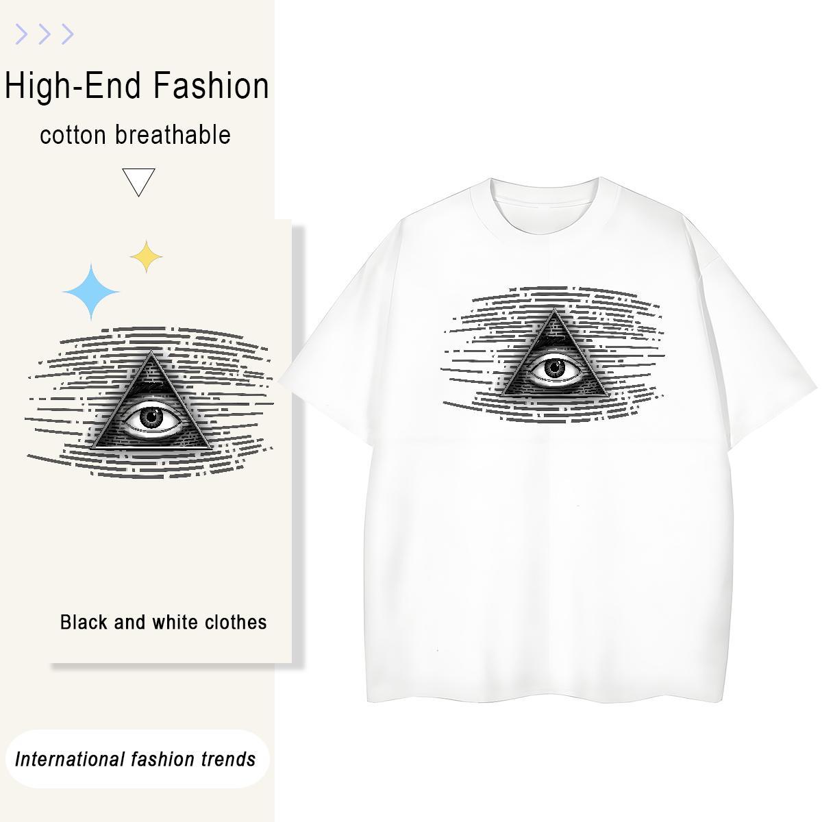 TOP Quality T-Shirts for Women 230g Cotton Short Sleeve O-Neck Casual eye of the devil Woman Tshirt Designer Cartoon Anime Tops Shirt