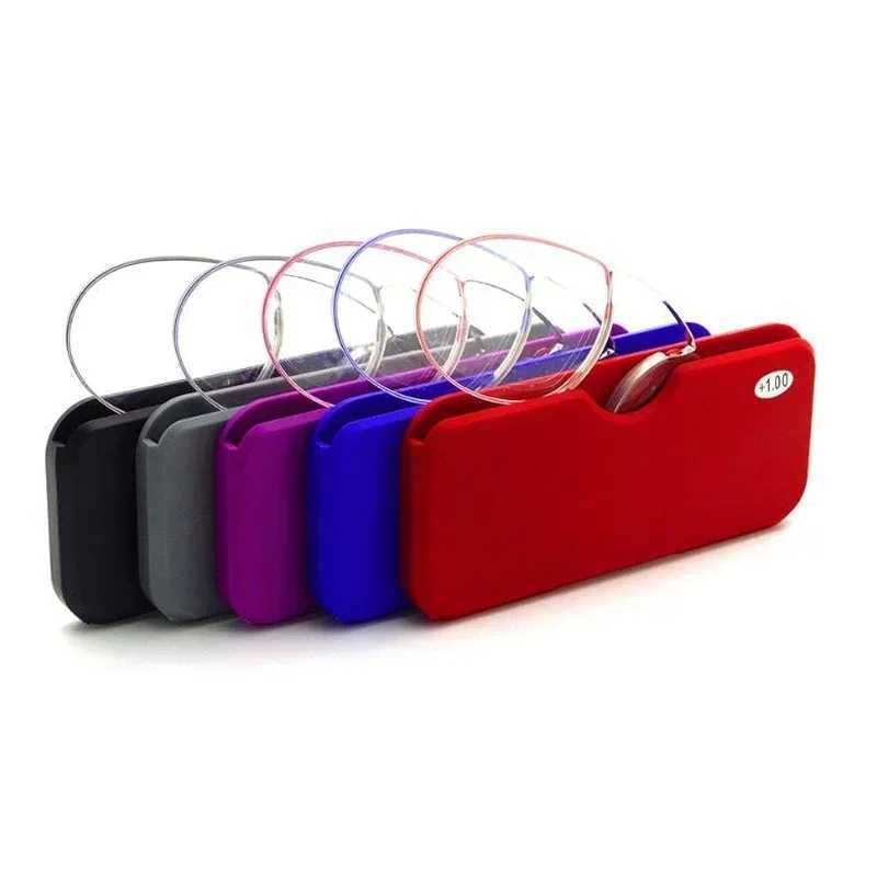 Latest Ultralight Mini Mens Pocket Reading Glasses Thin Clip Nez Nose Clip Elder Glasses Armless TR Glasses 1.5 2.5 W240907