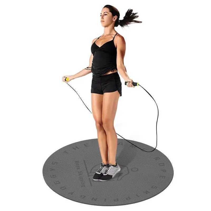 Anti slip mat skipping rope mat yoga mat 6MM/8MM home gym floor shock-absorbing fitness mat for indoor and outdoor floor skipping rope W240906