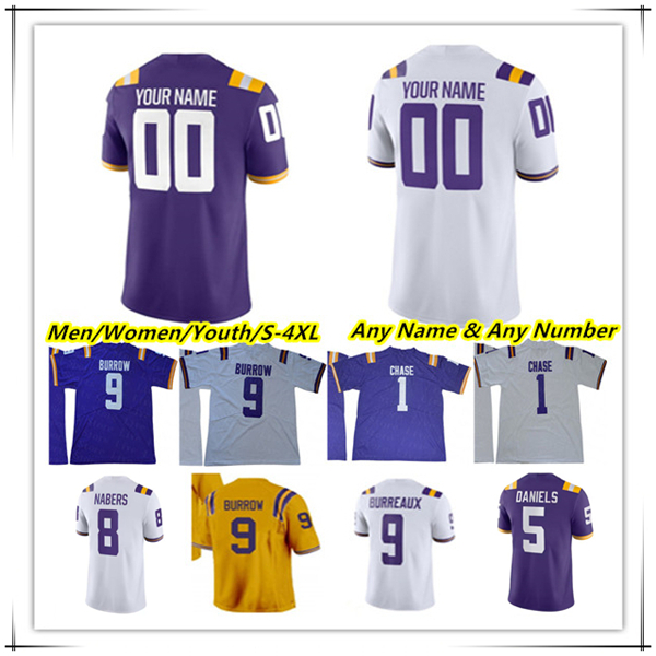Garrett Nussmeier College Football Jerseys John Emery Jr Josh Williams Kyren Lacy Aaron Anderson Mason Taylor Harold Perkins Jr Sai'vion Jones Major Burns Burrow 5XL