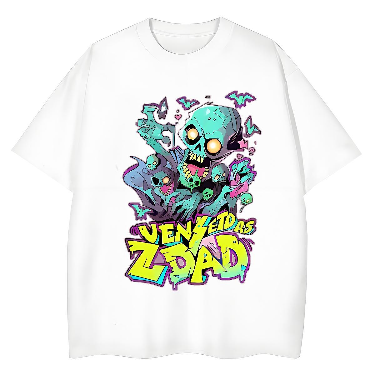 Fashion T shirt 230g Cotton Round Neck Short Sleeve Home Outdoor skull Women Tshirts Wholesale Customized Print Tees