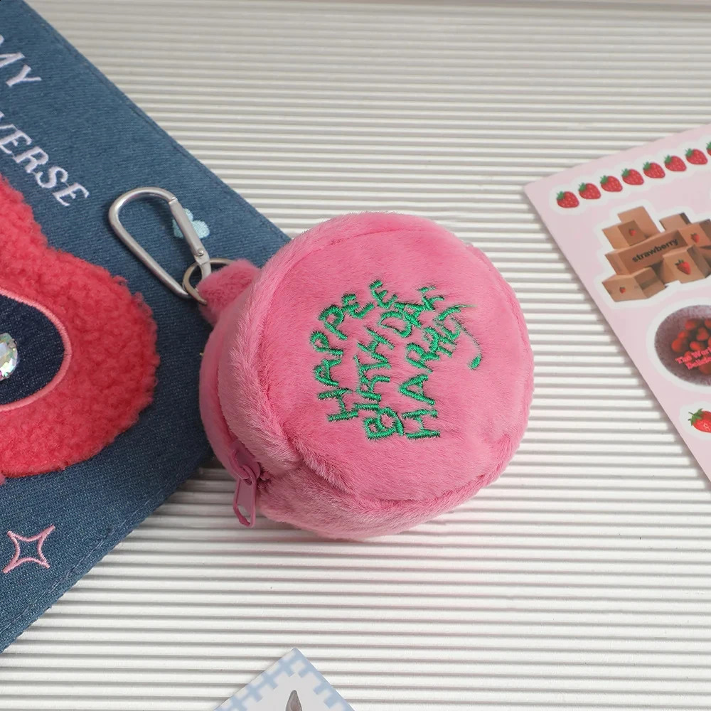 Kawaii Harries Hager Women Pink Plush Coin Purse Potters Cartoon Pendant Storage Bag Mini Girl Purses Wallet Pouch 240906