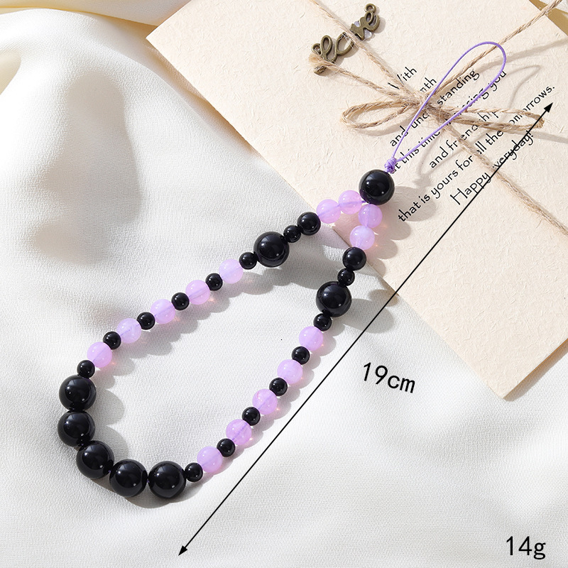 Ins new purple jade crystal bead chain, Chinese style CCD camera, mobile phone rope, hanging chain for women