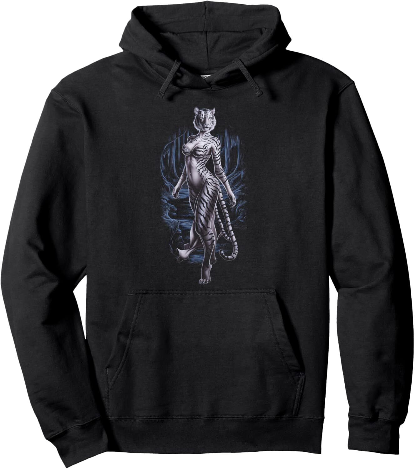 Hoodie for Mens Womens Tiger Woman Fantasy Art Nature Lover Wildlife Graphic Pullover Hoodie Graphic Hoodies sweatshirt Pullover Long Sleeve
