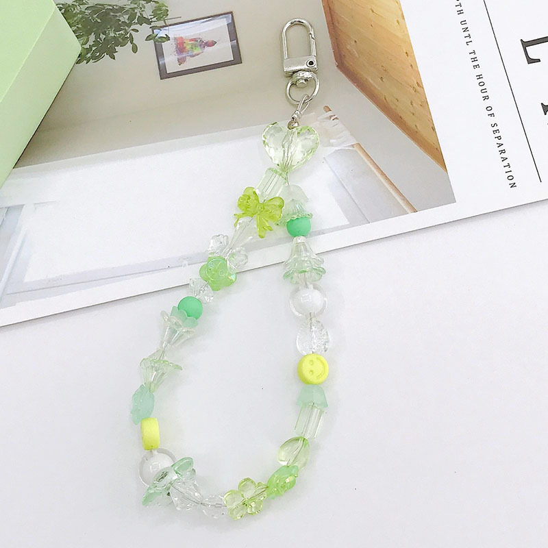 Yilian's new acrylic mixed color pendant DIY phone case handmade bead earphone bag hanging accessories for women