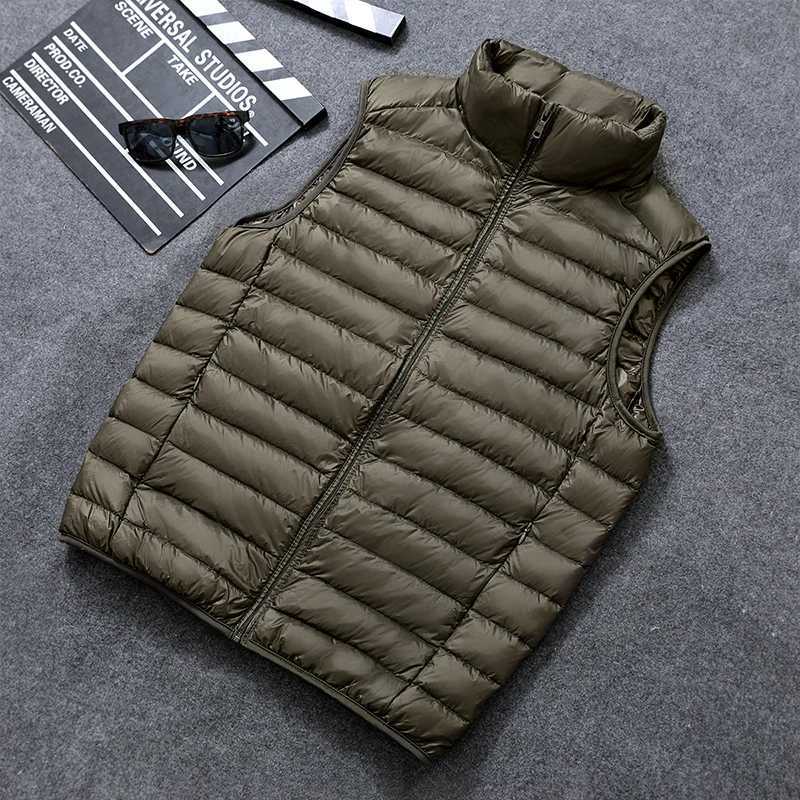 2022 new ultra light down jacket mens short jacket windproof lightweight warm jacket womens sleeveless white duck down jacket W240906
