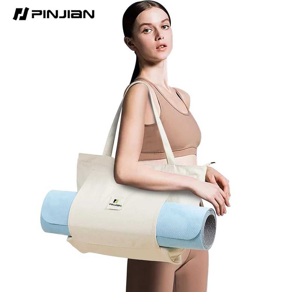 Female yoga bag with yoga mat handbag canvas handbag for Pilates shoulder for travel office beach exercise W240906