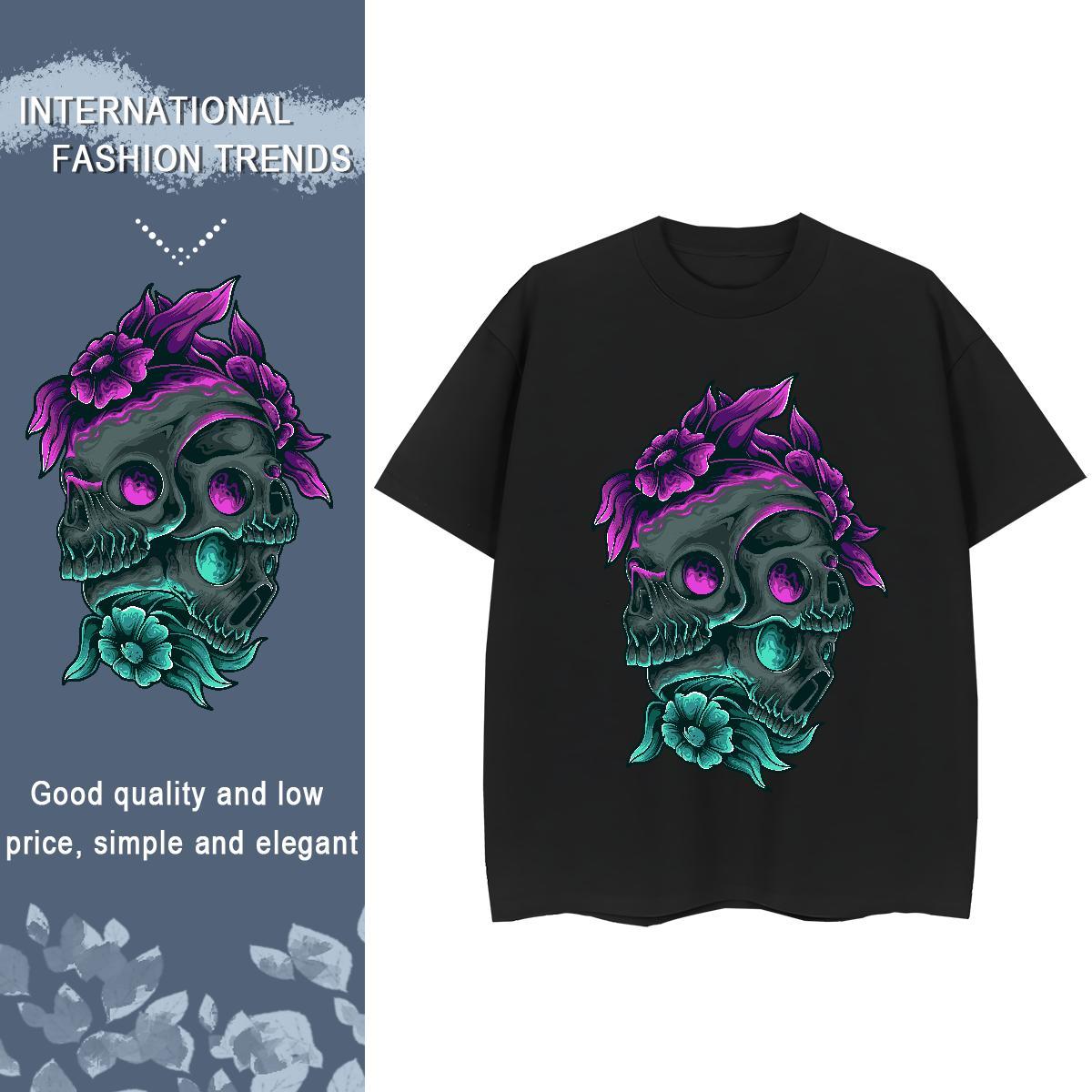 Designer Woman T Shirts 100% Cotton 230g O-Neck Short Sleeve Daily Outfit skull Unisex Tshirts Designer Nice Custom Cartoon Clothes