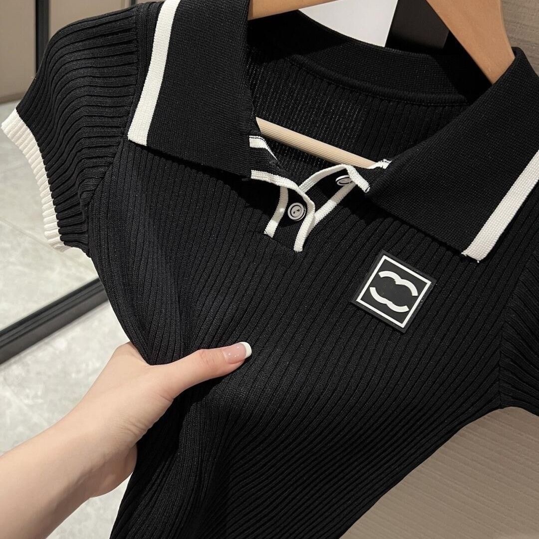 Womens polo shirt Ice silk polo short sleeve designer poloT shirt oversized elastic high-end custom tight belly button short T-shirt tees top