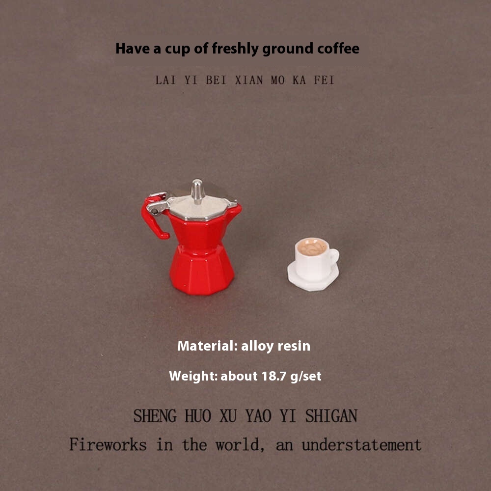 Creative Miniature Alloy hine Coffee Cup Desktop Small Ornament Dollhouse Decoration Office Desk Scene