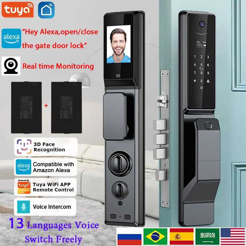 Waterproof outdoor smart lock WiFi Alexa Tuya application aluminum alloy material fingerprint password with camera smart door lock CL240907