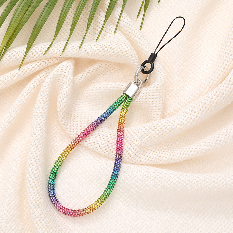 New 6mm Short Chain Rope Light Luxury Diamond Inlaid Wrist Strap Anti Loss Phone Hanging Decoration for Women