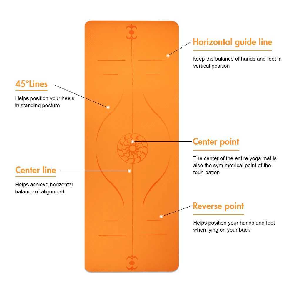 Environmentally friendly anti slip yoga mat body alignment system SGS certified TPE material texture anti slip surface and best mat W240906