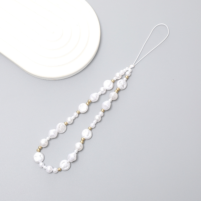 Korean version of Xiaoxiangfeng pearl chain, case, accessory, short phone hanging rope, anti fall wrist strap for women