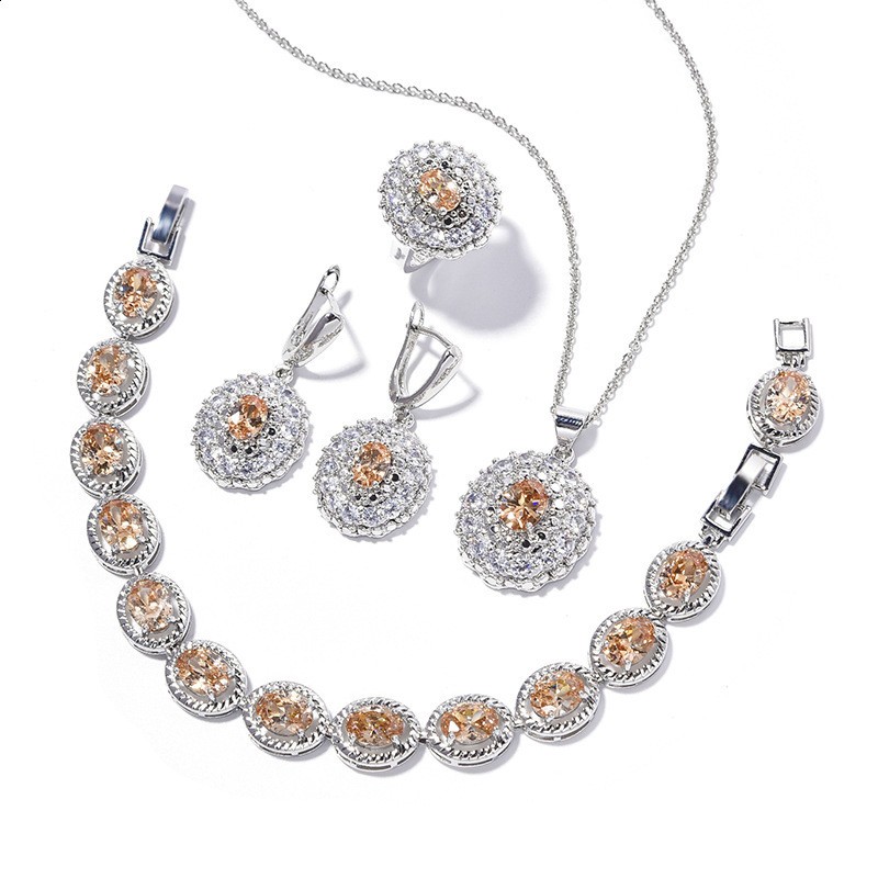 Womens Earrings Bracelet Temperament Evening Dress High Quality Angelic Necklace Set Gift 240524