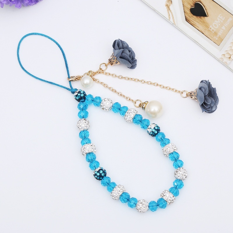 Short mobile phone lanyard creative gypsum bracelet crystal neck hanging case wer pendant for women