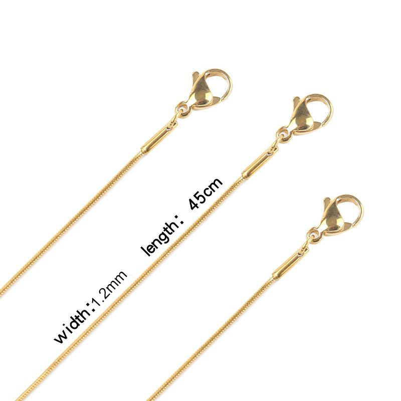 1.2MM 18K Real Gold Plated Stainless Steel Snake Necklace Chain for Men Women Titanium Steel Chains Necklace Anti-allergy Jewelry Gift 40cm 45cm 50cm 