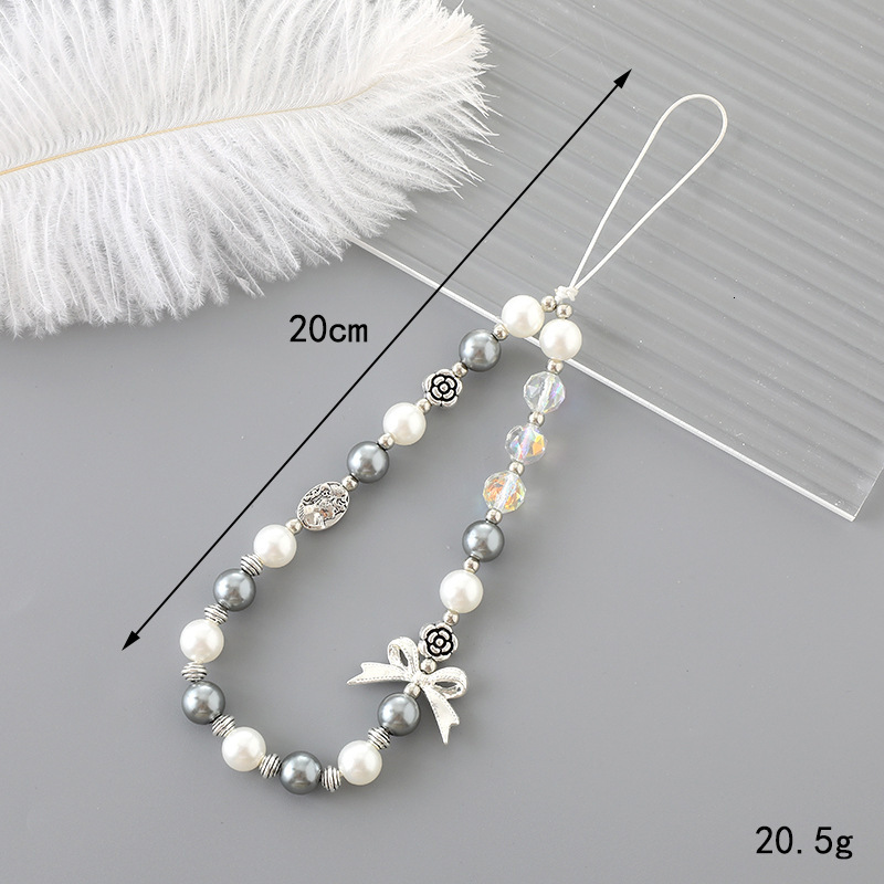 New mixed bead CCD camera mobile phone lanyard luggage keychain hanging chain for women