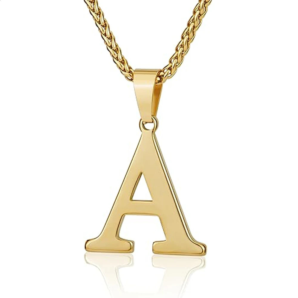 Initial Necklaces Gold-Plated Personalized 26 Letter Pendant for Men, Women, Boys & Girls, 2024 Jewelry Gifts 4