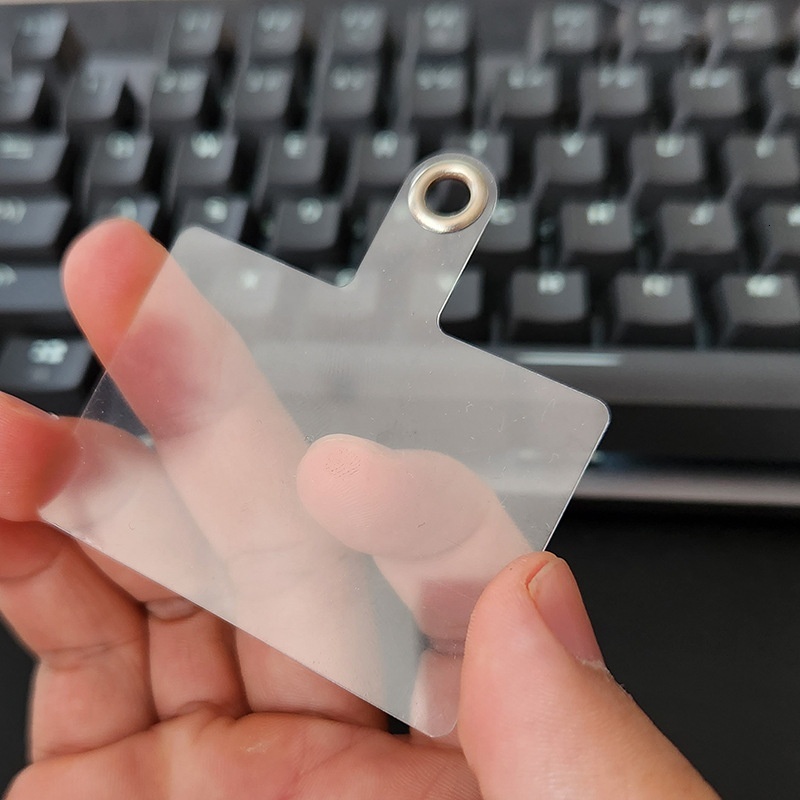 Yilian new gasket transparent patch PVC phone case universal back strap rope diagonal clip hanging piece