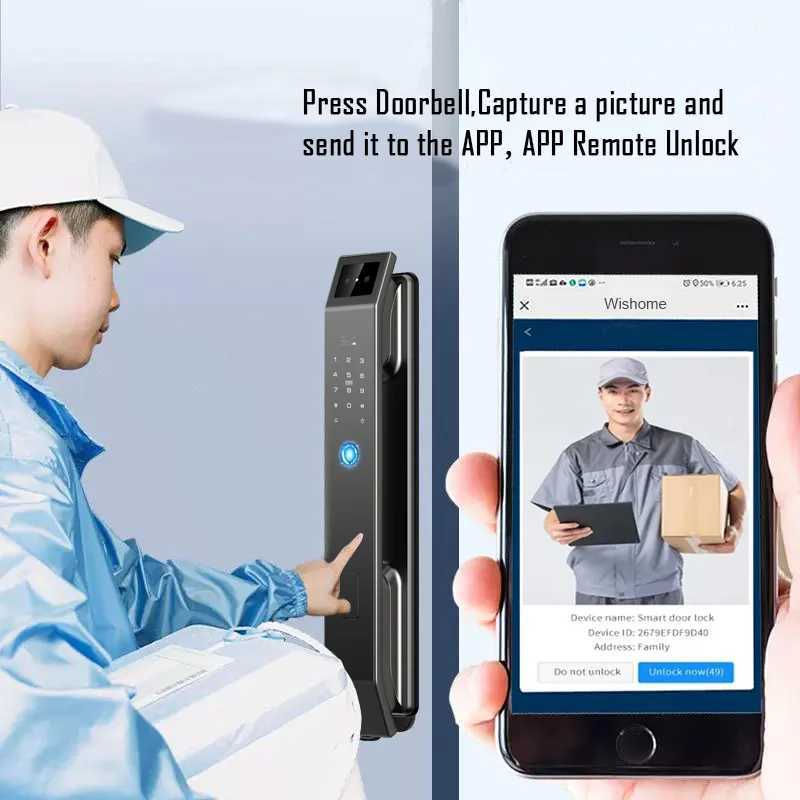 Simple Version D14P 3D Facial Recognition Smart Door Lock Ome Application Control Fingerprint Password Electronic Door Lock with Camera CL240920