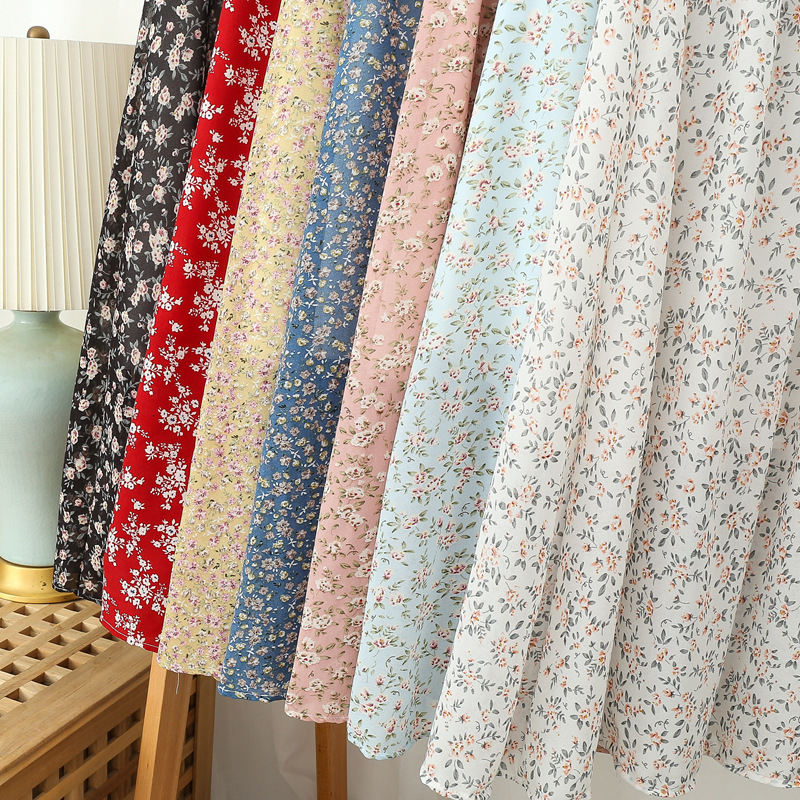 Clothing fabrics chiffon chiffon crinkle woven fabric digital printing fabrics factory direct supply