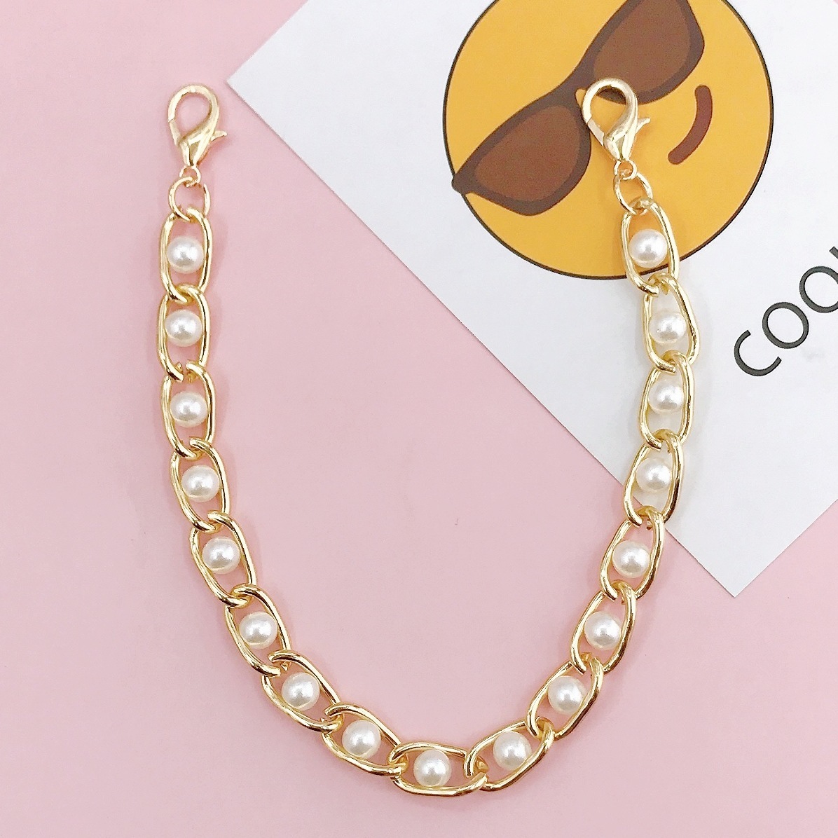 Yilian Jewelry New DIY Phone Case Clip Leather Bracelet Anti drop Hanging Girl Pearl Bag Carrying Chain