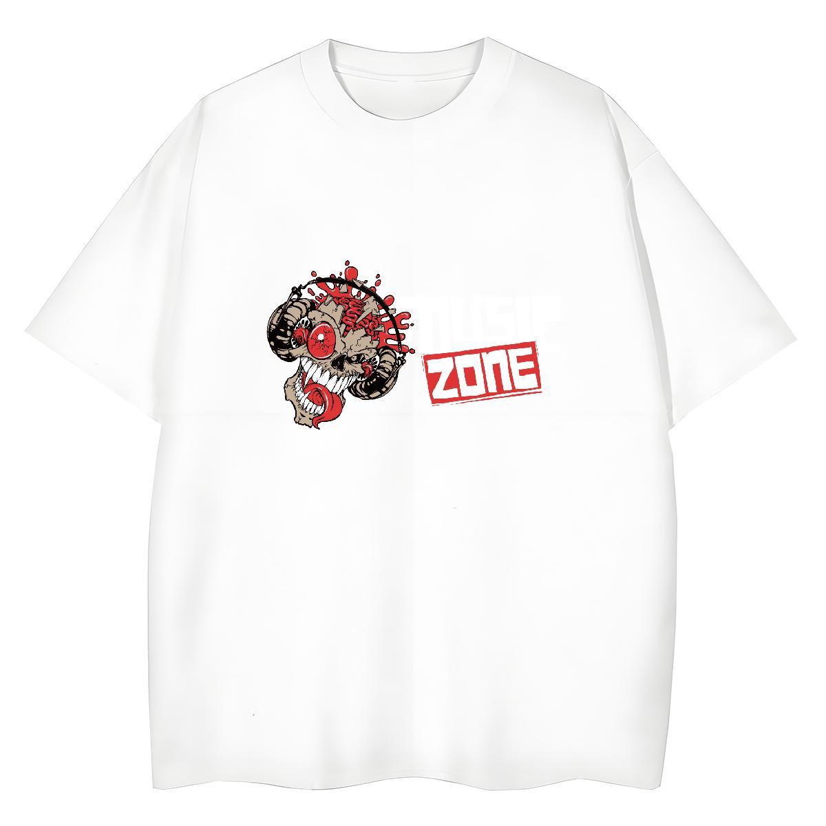 Custom Woman T Shirts 230g Cotton O-Neck Short Sleeve Outdoor skull Lady T shirt Loose fit Anime Oversized Tees