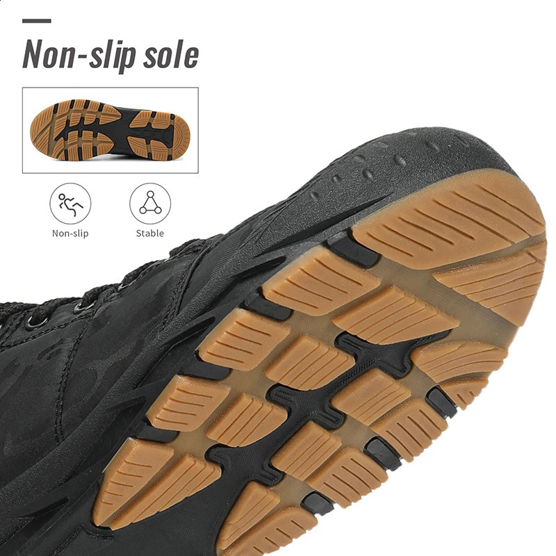 Mens waterproonkle boots winter warm plush snow mens outdoor sports shoes work rubber large size 240907