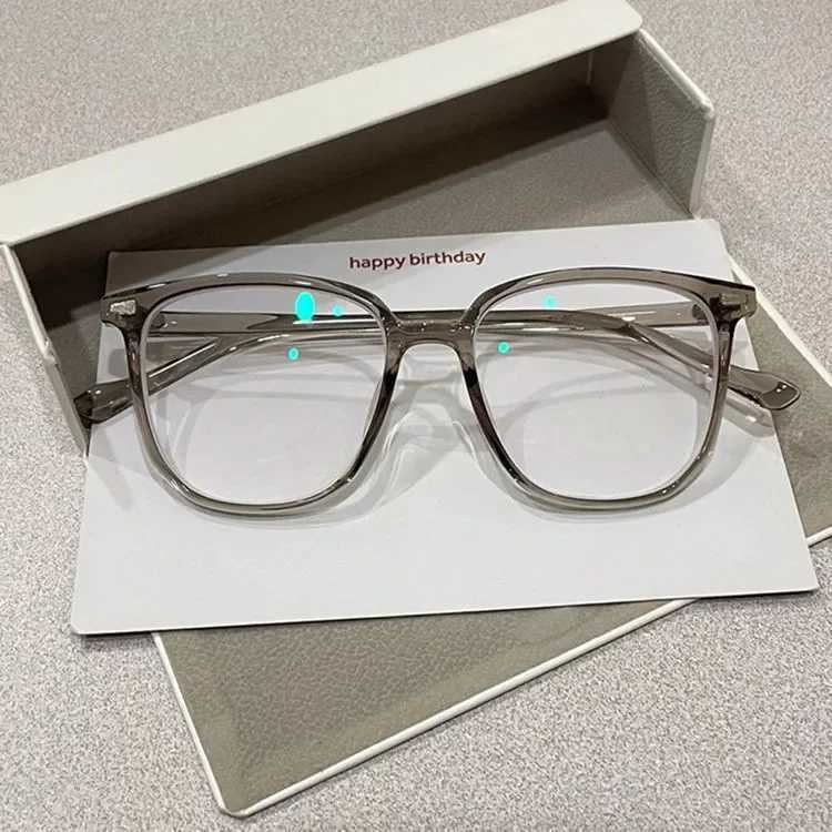 2024 Trondi Olive Green Square Finished Myopia Womens Ultra Light PC Frame Anti Blue Light Prescription Glasses W240906