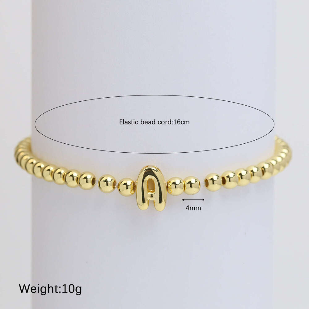INS HoT Sell designer for men and women jewelry Spring and Summer Smooth Balloon Cute 26 English Small Letter Copper Elastic Thread Bead Bracelet gift