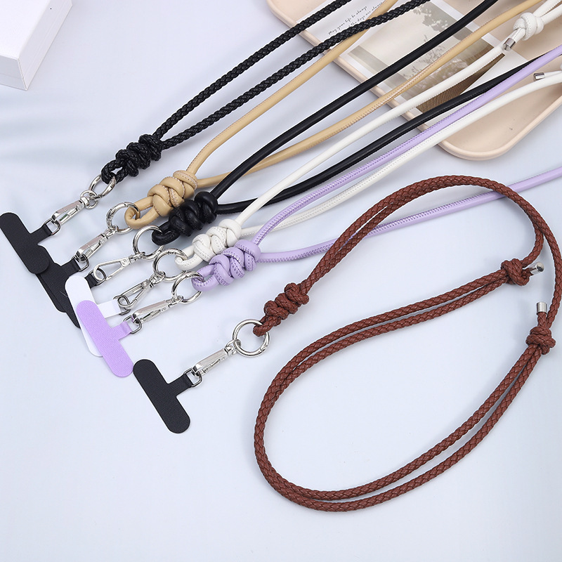 New DIY lanyard leather crossbody chain, mobile phone back clip lanyard, luggage keychain pendant, hanging accessory to prevent loss