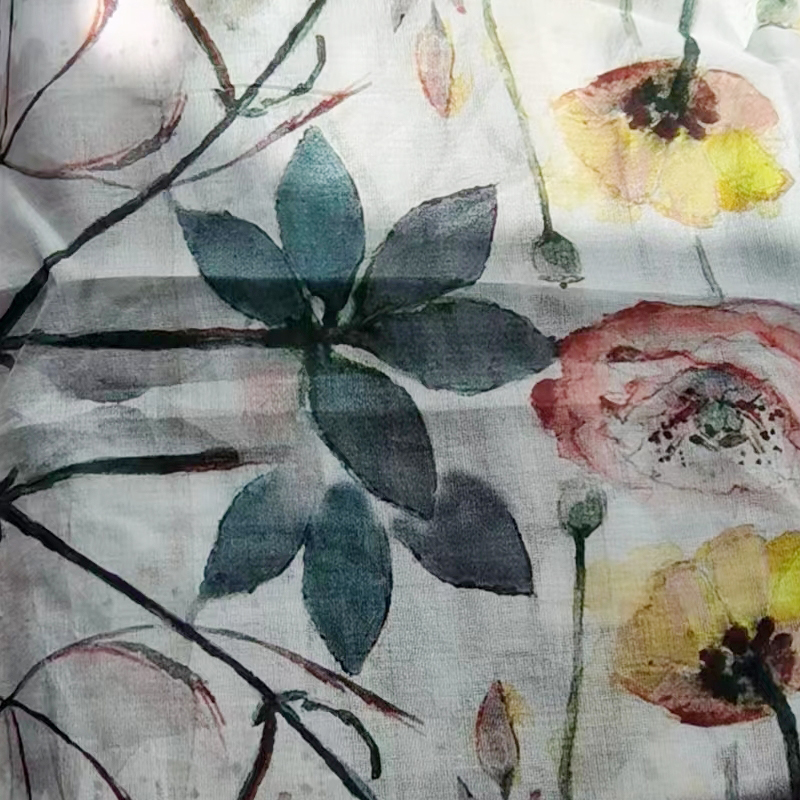 Clothing fabrics linen ramie linen cotton linen viscose woven fabric digital printing fabric factory direct supply