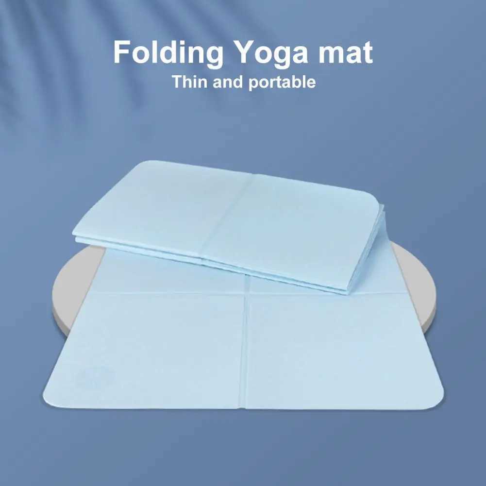 Portable yoga mat with foldable vibration damping sweat absorbing soft and non slip TPE professional indoor exercise mat W240906