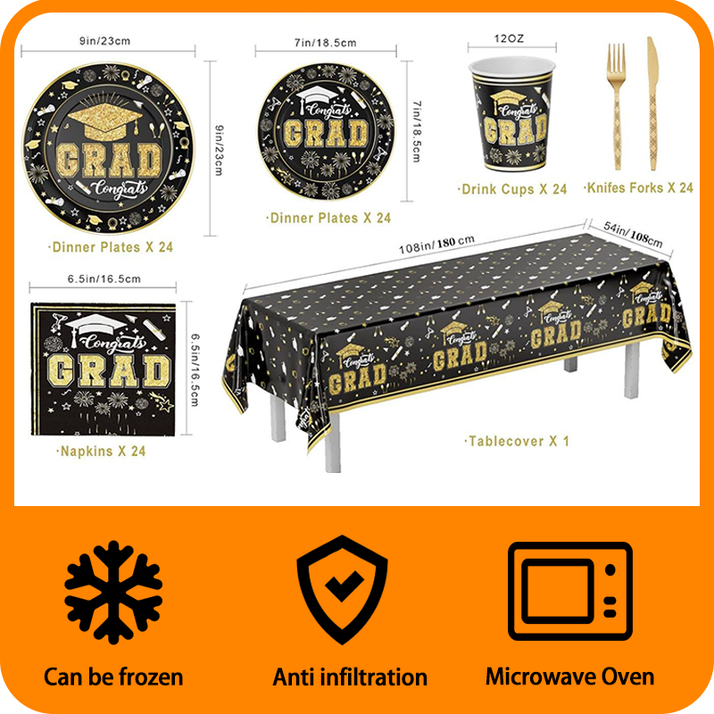 Graduation season themed party birthday supplies suitable for graduation season birthday party decoration tableware set