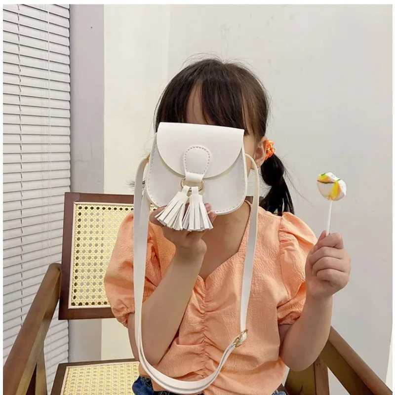 Childrens mini wallet cute little girl tassel cross body bag childrens handbag luxury square bag childrens wallet and handbag W240906