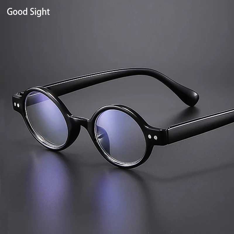 Retro mens reading glasses with blue light blocking on the back frame retro round glasses for men+1.5+2.5+3.5+4 W240906