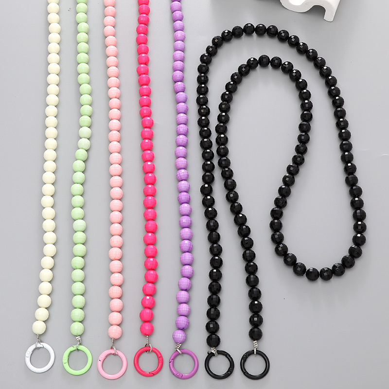 Yilian's new diamond shaped earth bead phone case rope, candy colored bag, water cup hanging decoration pendant, gift for women
