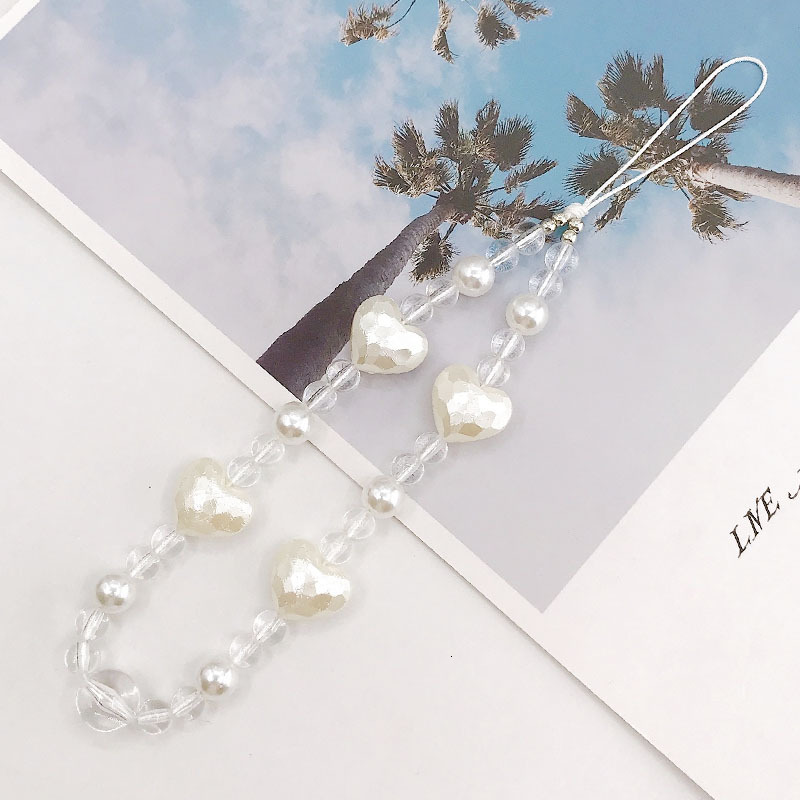 Yilian's new acrylic sectional love chain DIY case accessories handmade bead anti drop phone rope