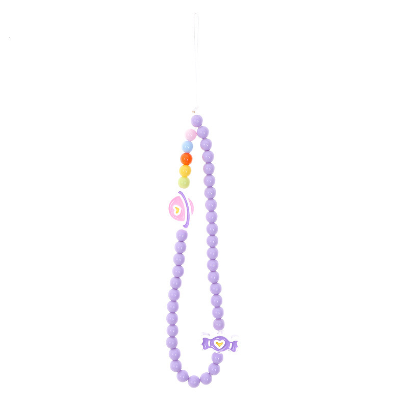 Yilian's new acrylic bead drop oil candy butterfly wer wrist chain accessories short mobile phone lanyard