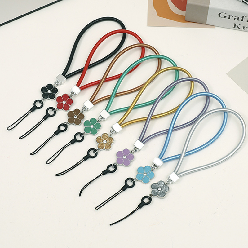 Yilian new plastic silicone tube gold foil wristband short hanging rope anti fall phone chain gift for women