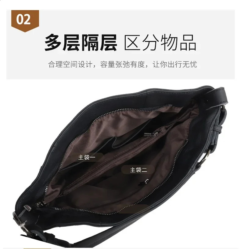 High quality womens genuine leather y handbag Versatile large capacity shoulder cross highend business bag 240906