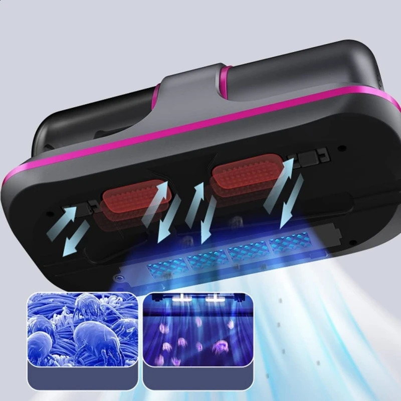 Wireless Mattress Vacuum Cleaner Cordless Handheld UV-C Bed Dust Remover Indepth Cleaning Sofa Specialist 12Kpa Powerful Suction 240904