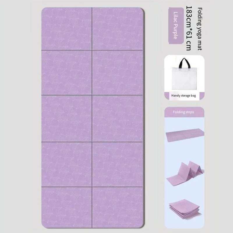 Folding yoga mat environmentally friendly TPE folding travel fitness mat double-sided anti slip mat used for yoga Pilates floor exercises W240906
