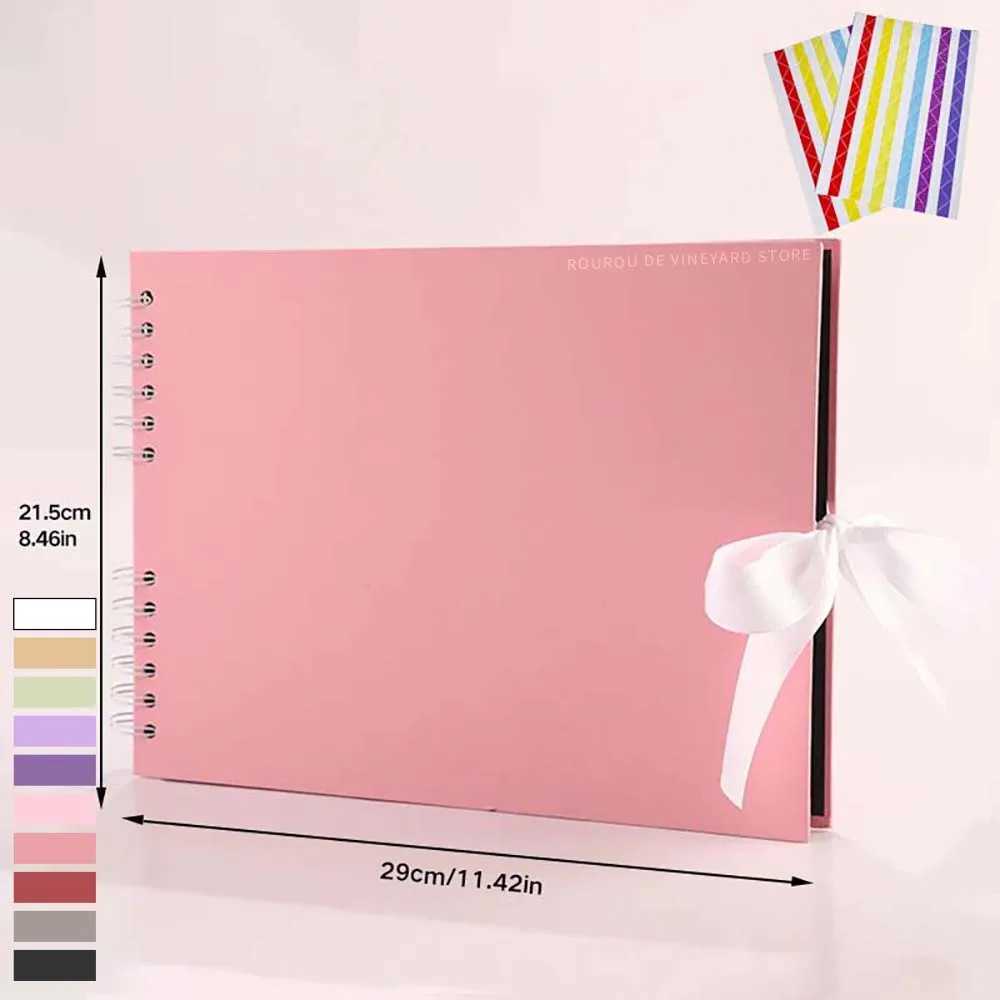 ZK20 80 Black Pages Memory Books DIY fotografico Photo Albums Scrapbook Cover Kraft Album Birthday holiday anniversary giftsY240907
