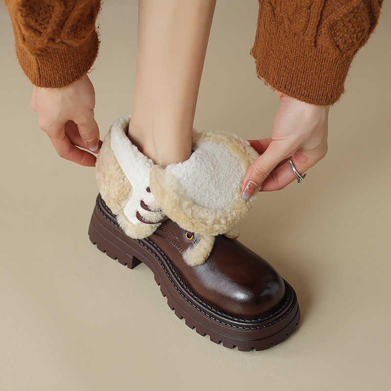 CMM Sweet and Spicy Senior Velvet Strap Thick Bottom Boots Womens Black Short Boots Winter Snow Boots