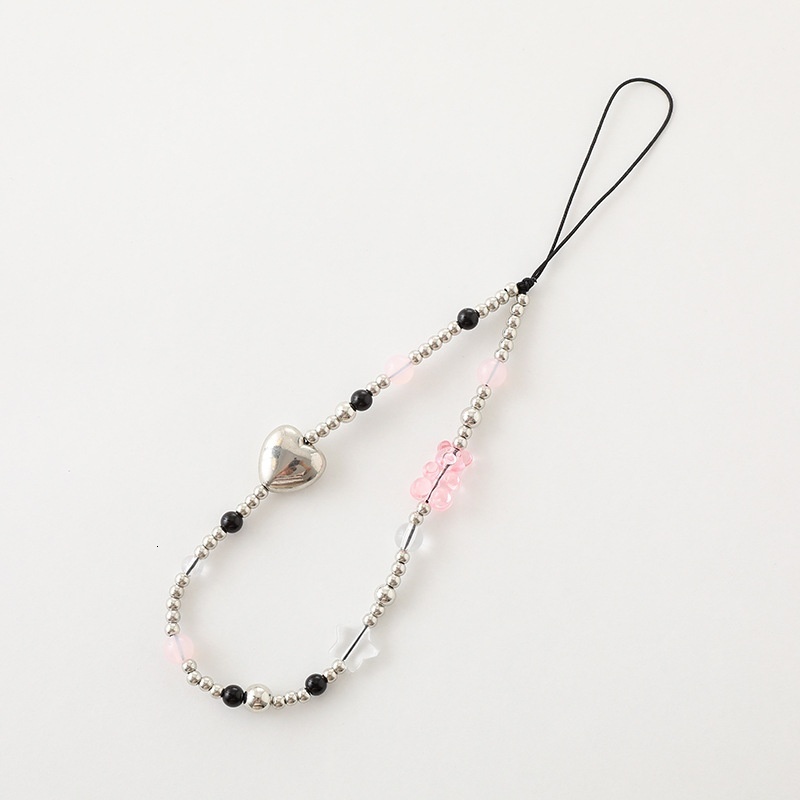 New Sweet Cool Style Crystal Bead Butterfly Phone CCD Camera Strap Love Spicy Girl Y2K Chain Pendant Female