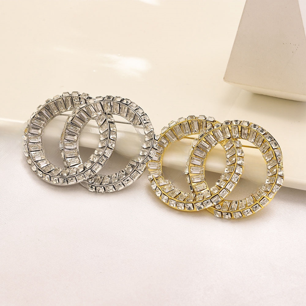 Pins Women Brooch Brooches Gold Sier Copper Crystal Pearl Pin Christmas Gift Party Marry Jewelry Love Accessories