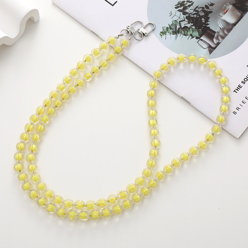 Yilian new in pearl pumpkin crossbody mobile lanyard gift bead phone anti drop chain 120cm